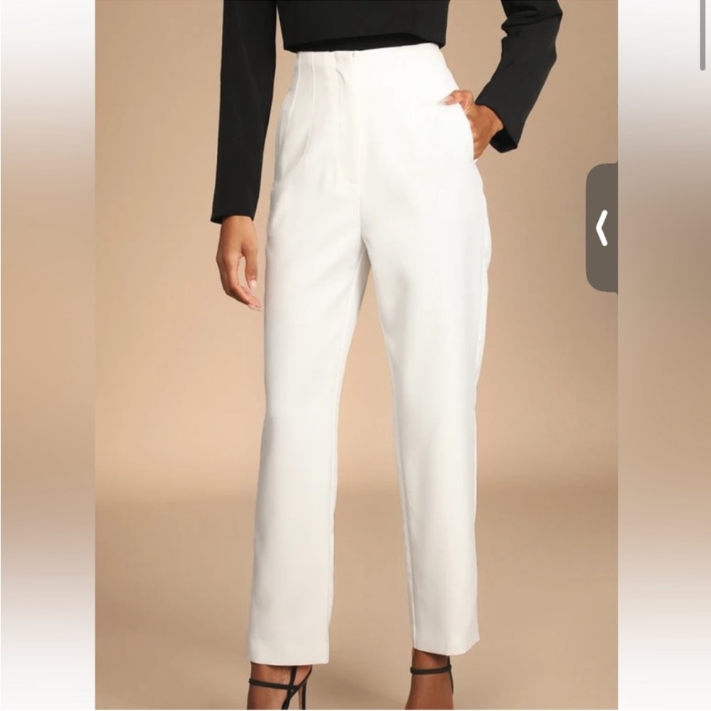 NWT Lulus white high waisted trouser - Picture 3 of 12